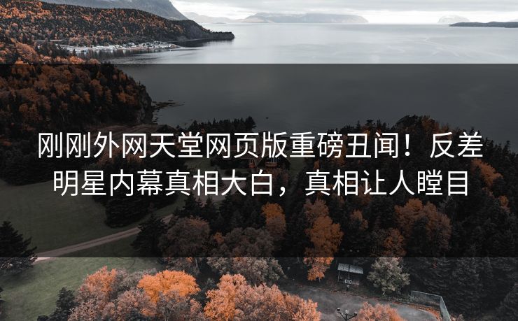 刚刚外网天堂网页版重磅丑闻！反差明星内幕真相大白，真相让人瞠目