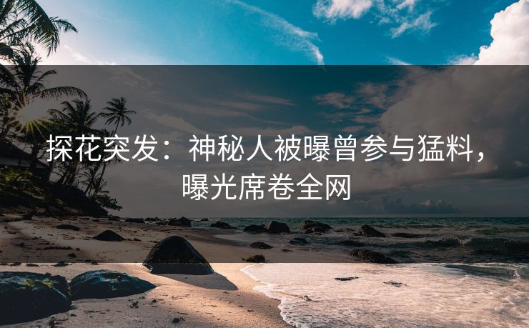 探花突发：神秘人被曝曾参与猛料，曝光席卷全网