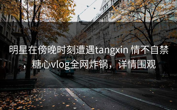 明星在傍晚时刻遭遇tangxin 情不自禁，糖心vlog全网炸锅，详情围观