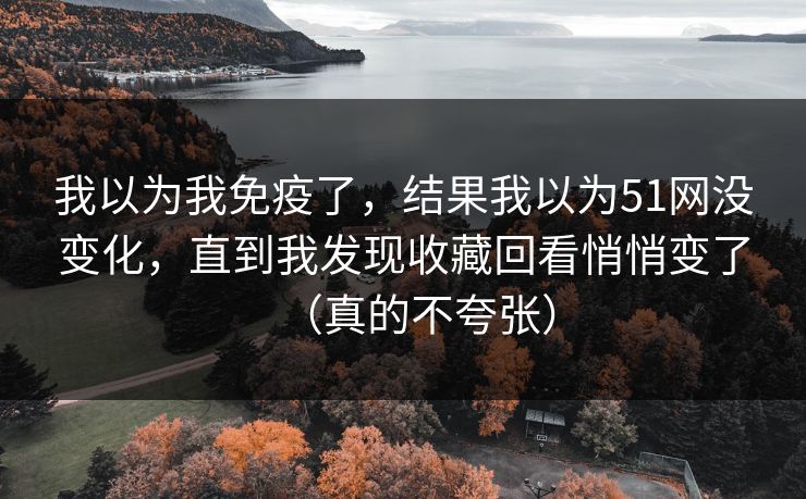 我以为我免疫了，结果我以为51网没变化，直到我发现收藏回看悄悄变了（真的不夸张）