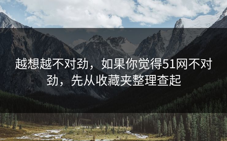 越想越不对劲，如果你觉得51网不对劲，先从收藏夹整理查起